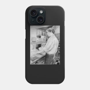 Chef - drawing charcoal by Avril Thomas Phone Case