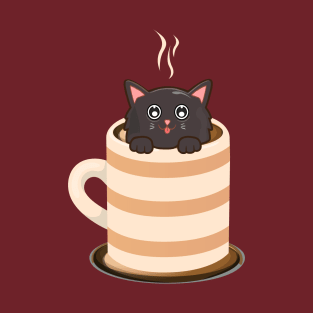 Cute Cat and Coffee T-Shirt