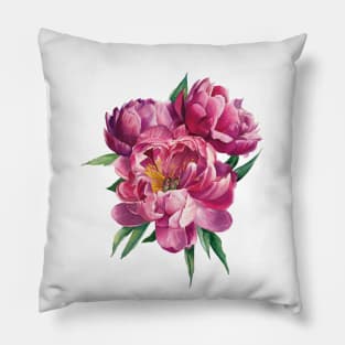 Watercolor bouquet of peonies Pillow