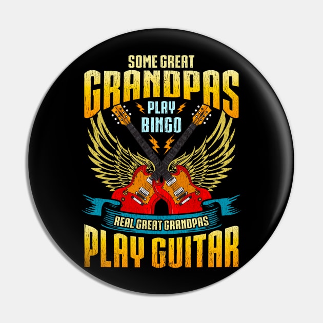 Great Grandpas Guitar Guitarist Gifts Pin by E