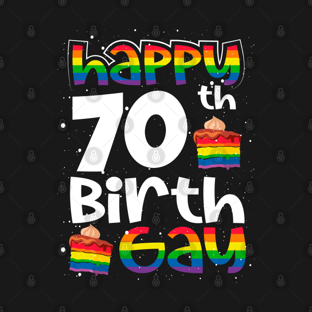 Gay Lesbian Pride Rainbow Flag LGBTQ 70TH Birthday Birthgay by BonnaVida