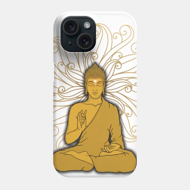 Mandala Golden Buddha Phone Case by MandalaSoul