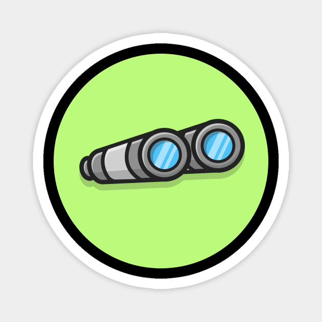 Binocular Cartoon Vector Icon Illustration Magnet by Catalyst Labs