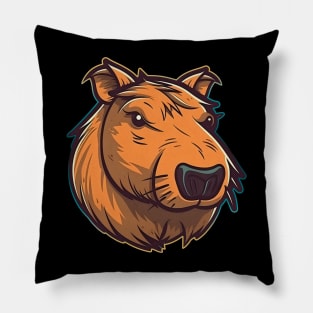 Orange cute capybara Pillow