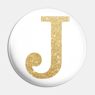 The Letter J Gold Metallic Design Pin