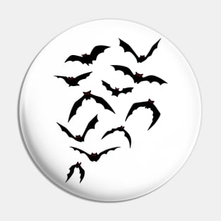 Cauldron of bats flying Pin