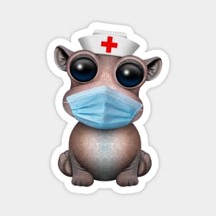 Cute Baby Hippo Nurse Magnet