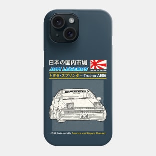 Toyota Sprinter Trueno (AE86) 1986 Car Manual Book Cover Phone Case