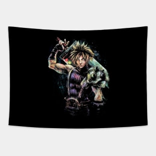 Epic Cloud Strife Final Fantasy VII portrait Tapestry