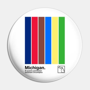 Michigan // Original Minimalist Artwork Poster Design Pin