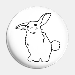 Black linear draw bunny illustration Pin