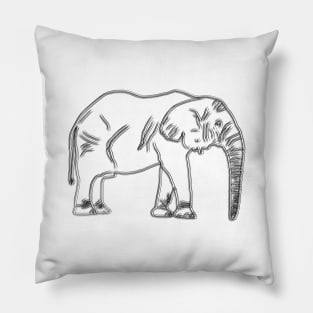 Minimalist Elephant Drawing Pillow