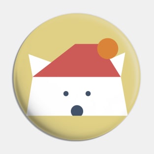 Peek-a-Boo Bear with Red and Orange Hat, Navy and Gold Pin