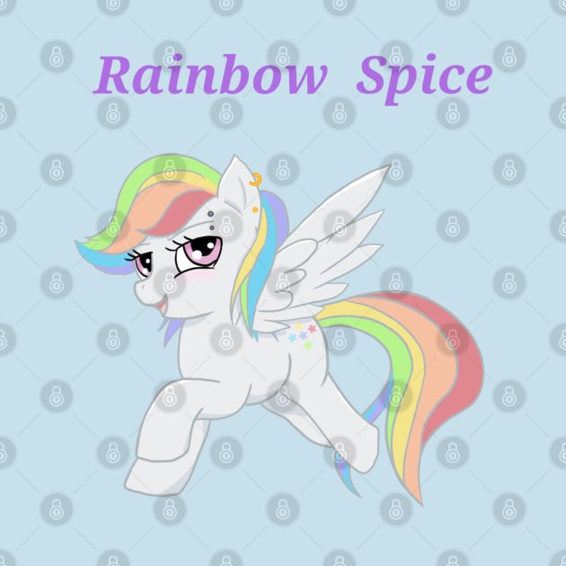 Rainbow Spice Pony Print by Jade Wolf Art