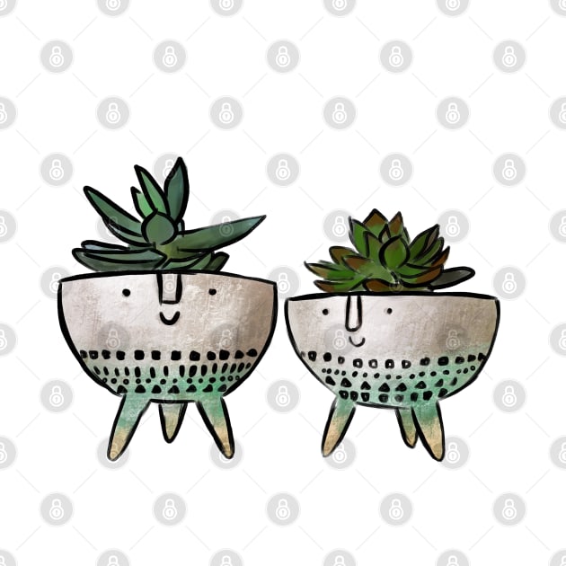 Plant  pots art by Nastya Li