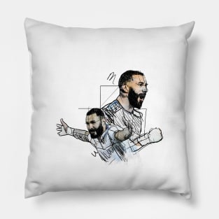 Karim Benzema on Sketch Art Pillow