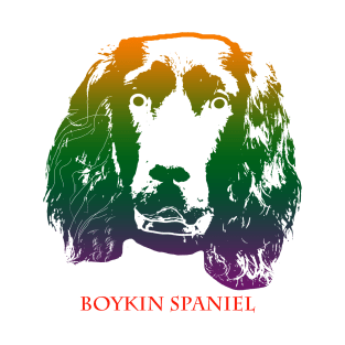 The boykin spaniel head is Violet, Green, Orange T-Shirt