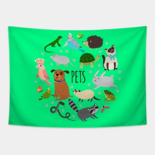 Pets Doodle Concept Tapestry