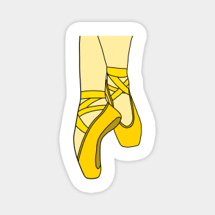 Yellow pointe shoes Magnet