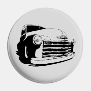 Chevy 3100 Pickup - stylized monochrome Pin