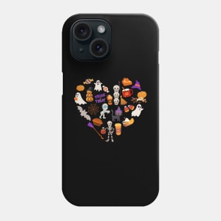 Cute October heart Autumn is my favorite season, love Fall pumpkin and halloween Phone Case