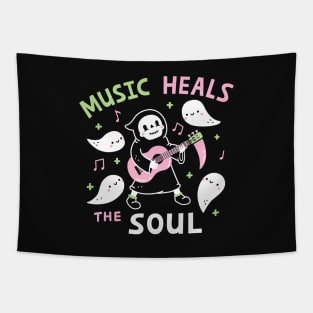 Music Heals The Soul, Grim Reaper Funny Tapestry