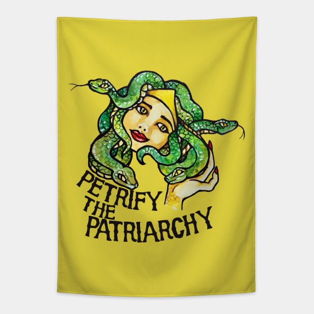 Petrify the Patriarchy Medusa Feminist Tapestry by bubbsnugg