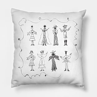 Funny doodles sketches Pillow