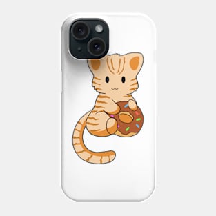 Orange Tabby Cat with donut Phone Case