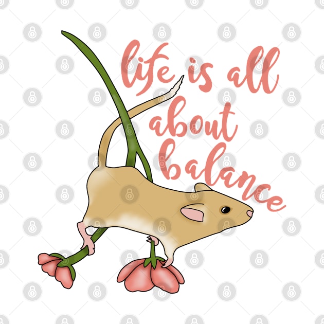 Life is all about balance (gerbil on flowers) by Becky-Marie