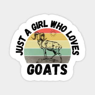 Just A Girl Who Loves Goats, Cute Colorful Goat Magnet