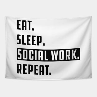 Social Worker - Eat Sleep Social Work Repeat Tapestry