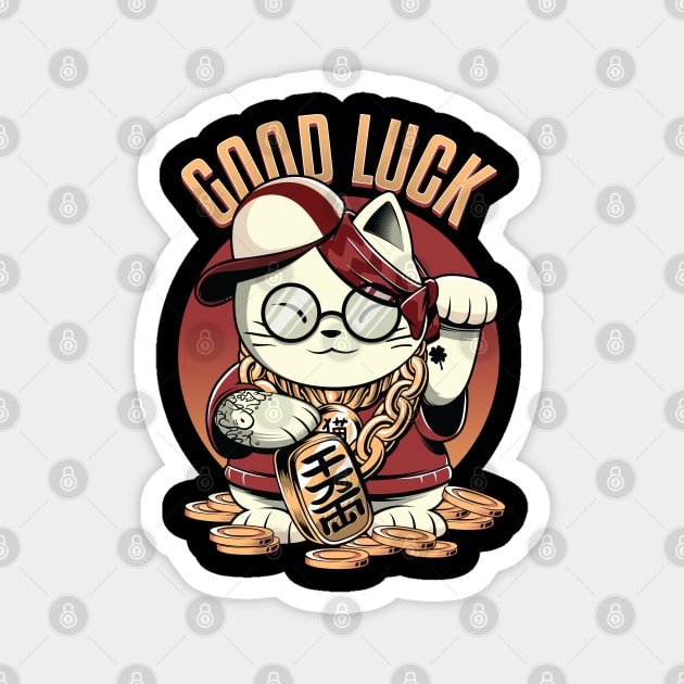 GOODLUCK Chinese Cat hype beast swag Magnet by Wagum Std