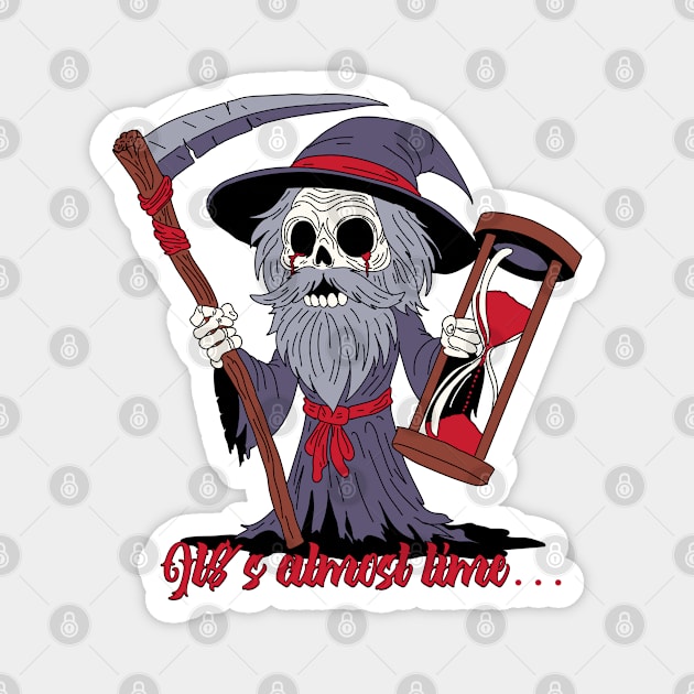 Grim Father Time Magnet by H. R. Sinclair