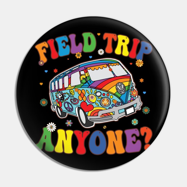 Field Trip Anyone Groovy School Bus Driver Yellow Bus Pin by marisamegan8av