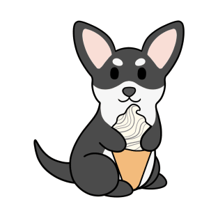 Black and White Chihuahua Ice Cream T-Shirt