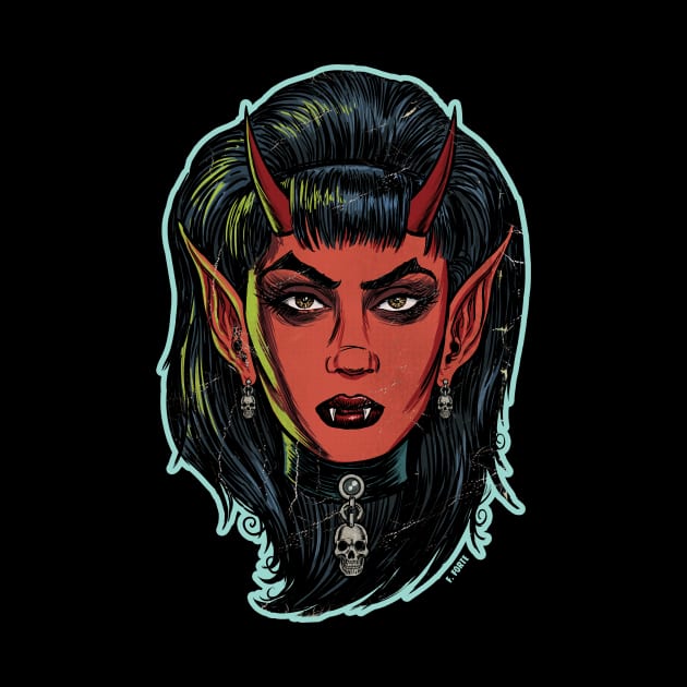 Sexy Succubus Demon Frankenhorrors Vintage monster movie graphic by AtomicMadhouse