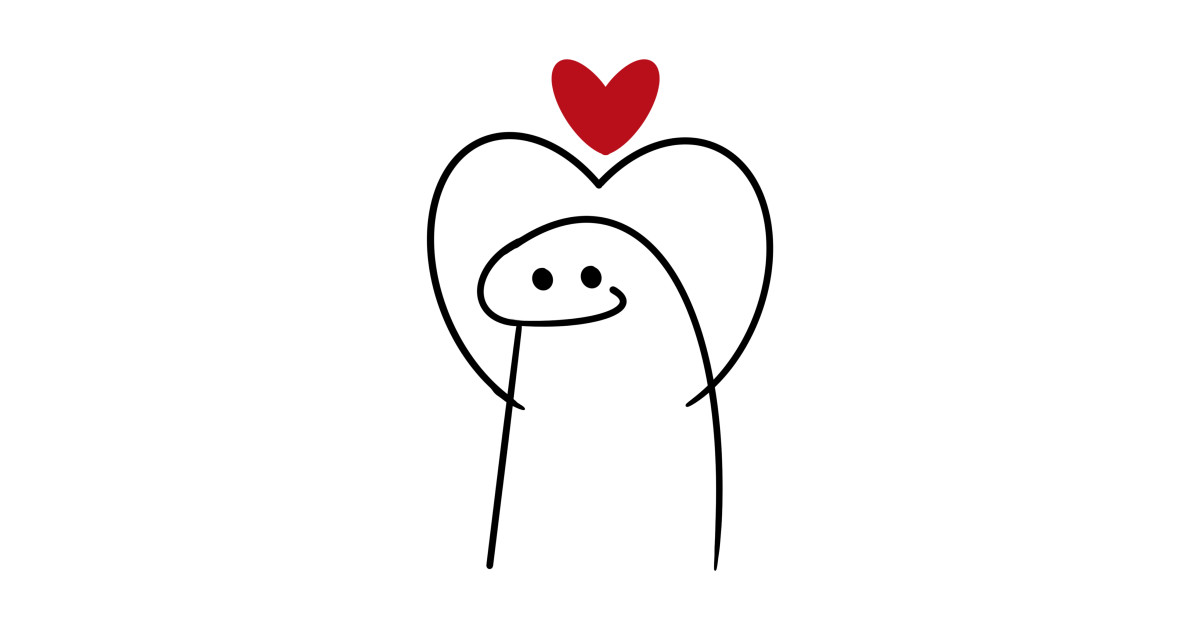 Flork of Cows Love Heart - Cute Meme Illustration - Flork - T-Shirt ...