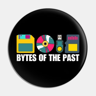 Retro Bytes of the Past - Vintage Storage Tech Icons Pin