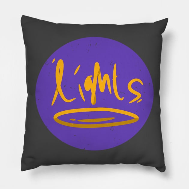 LIGHTS text art Pillow by SHVA