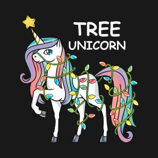 Tree Unicorn Funny Christmas T-Shirt