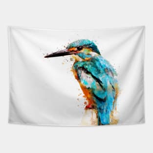 Dramabite Watercolor kingfisher animal bird artistic painting Tapestry