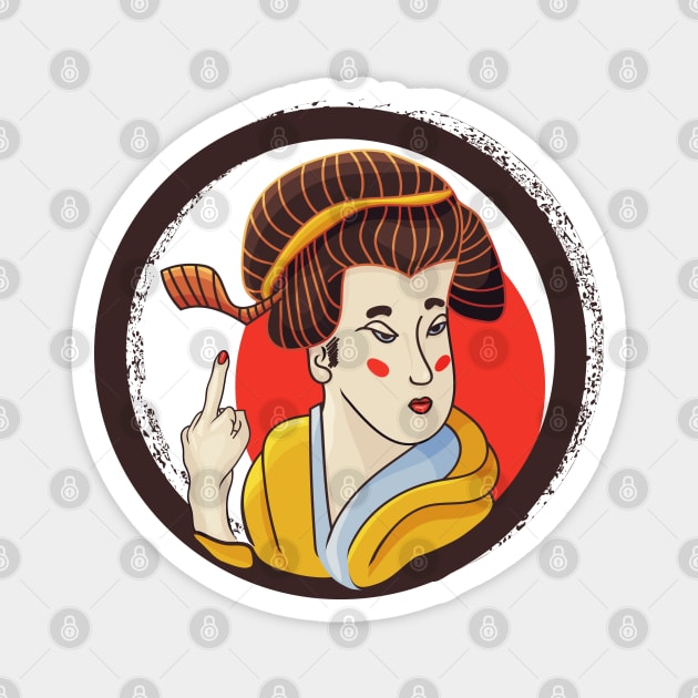 Middle Finger Geisha Magnet by tatadonets