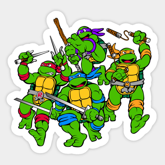 Ninja Turtles Fight Ninja Turtles Sticker Teepublic