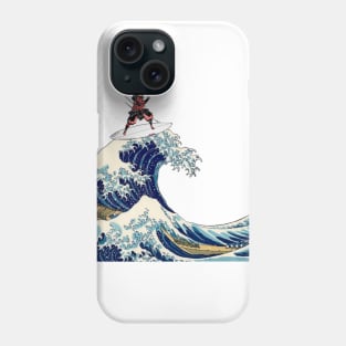 Samurai fight and ride the great wave Phone Case