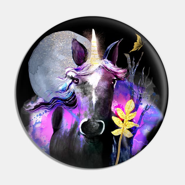 Mystical Black Stallion Pin by digitaldoodlers