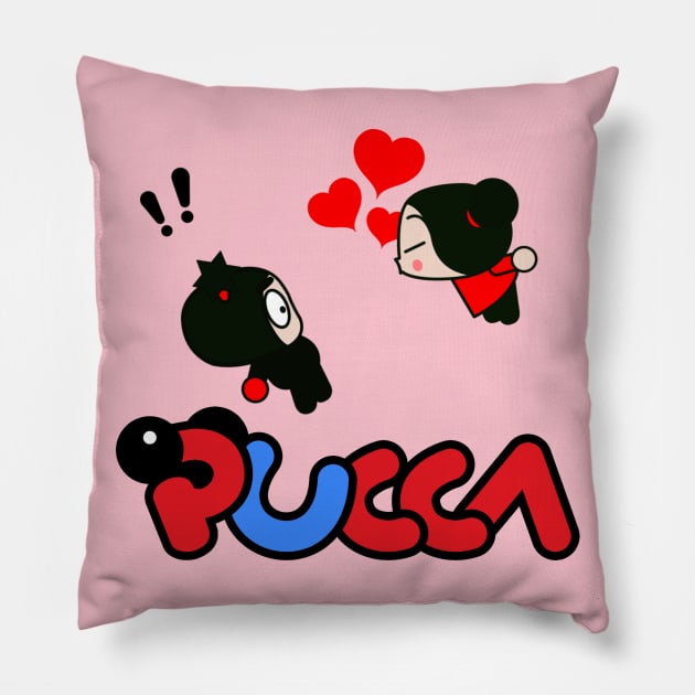 Pucca in love with Garu Pillow by Celestial Crafts