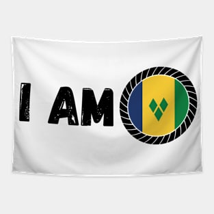 Vincentian Heritage Vincent and the Grenadines Roots Family DNA Flag Design Tapestry