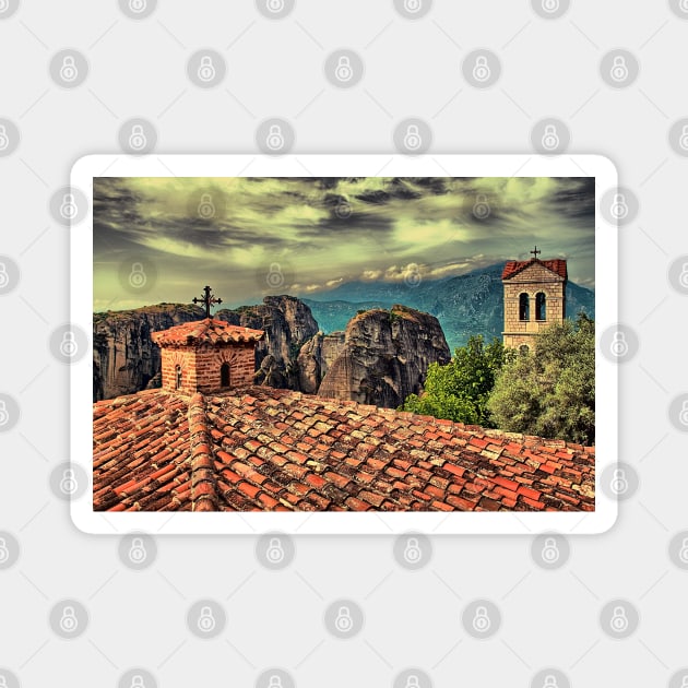 Greece. Meteora. The roofs of The Holy Monastery of Varlaam. Magnet by vadim19