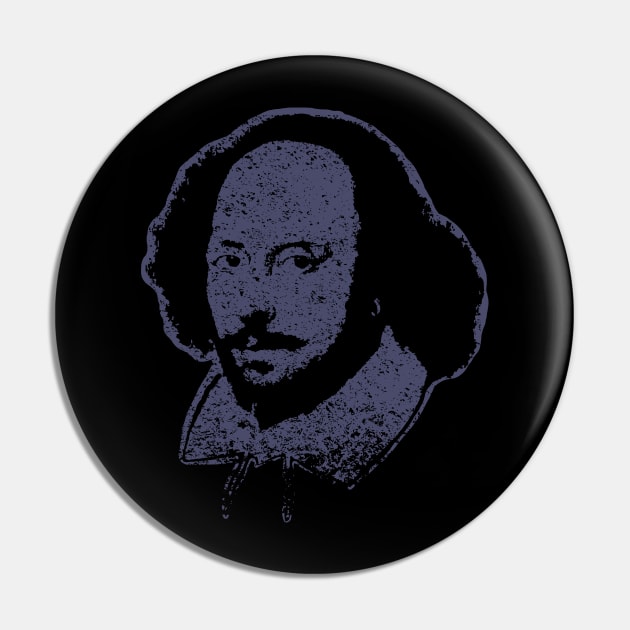 Embrace Literary Brilliance - William Shakespeare Pop Art Design From the Chandos Portrait Pin by pelagio